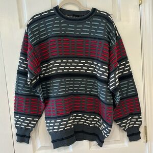 Vintage 80s HEAD Sportswear Retro Ski Sweater 3D‎ Mens size Medium